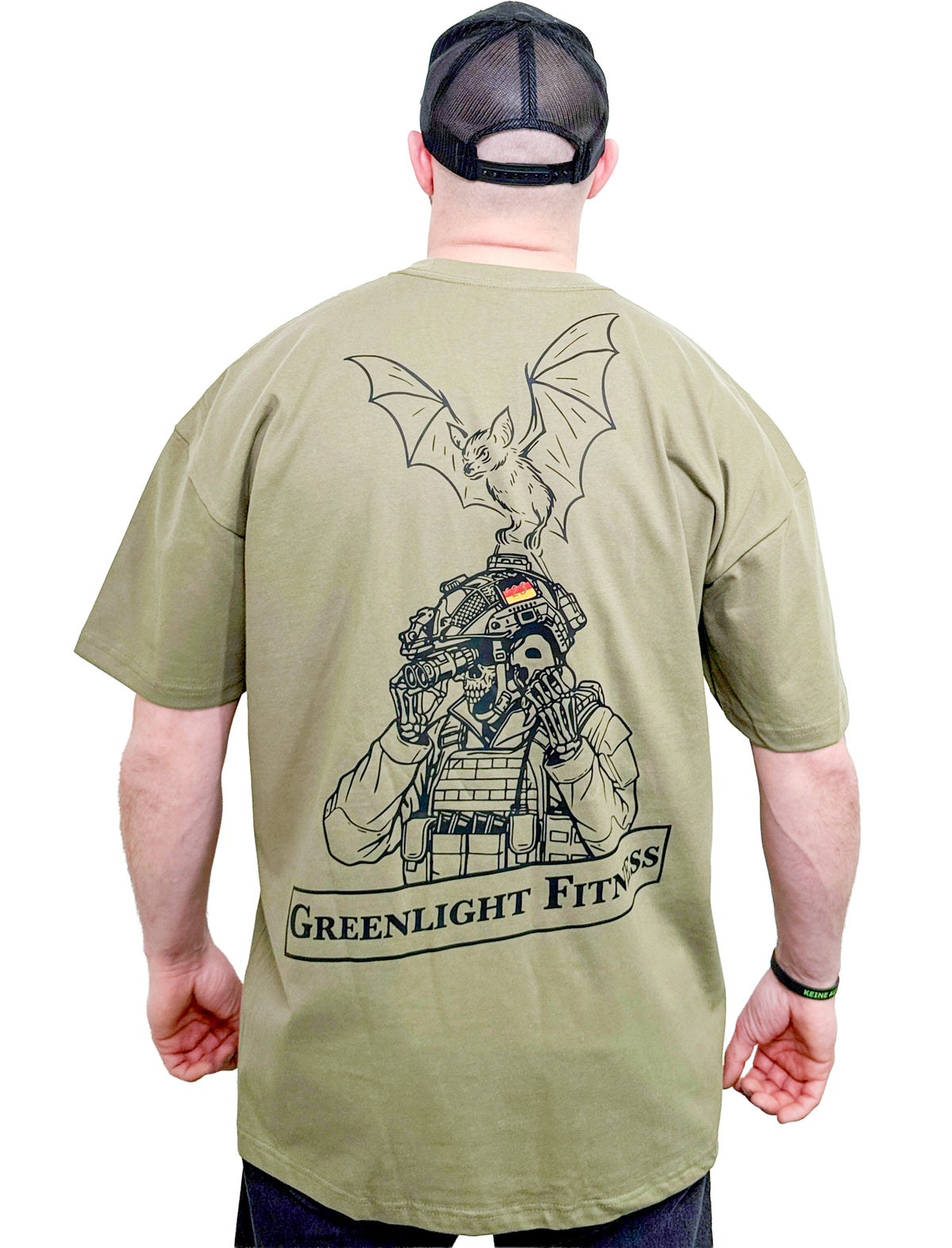 Greenlight Fitness Oversize Operator Shirt - Oliv / Schwarz