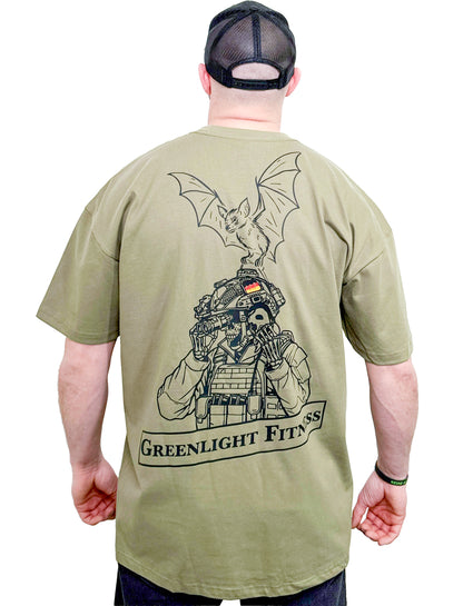 Greenlight Fitness Oversize Operator Shirt - Oliv / Schwarz