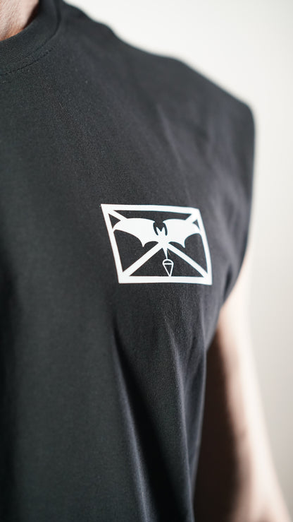 Greenlight Fitness Ärmelloses T-Shirt "Militärisches Symbol" - Schwarz / Weiß