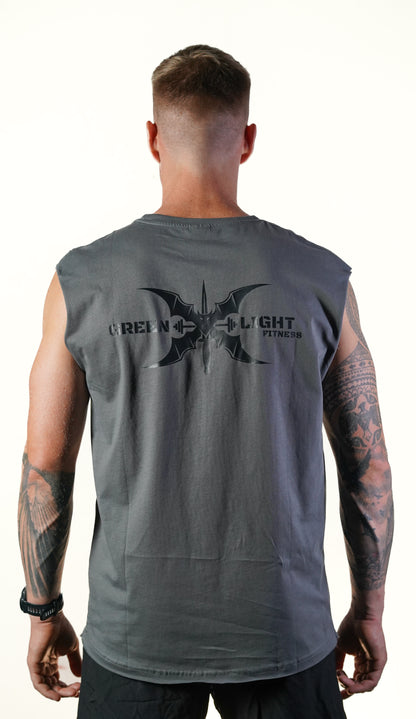 Greenlight Fitness Ärmelloses T-Shirt – Grau / Schwarz
