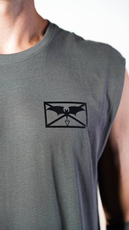 Greenlight Fitness Ärmelloses T-Shirt – Grau / Schwarz