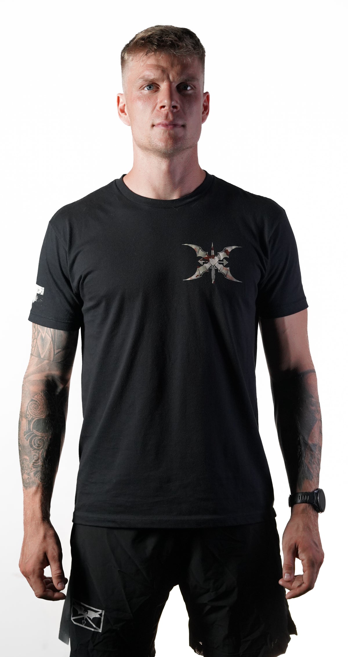Greenlight Fitness T-Shirt – Schwarz / Tarnmuster