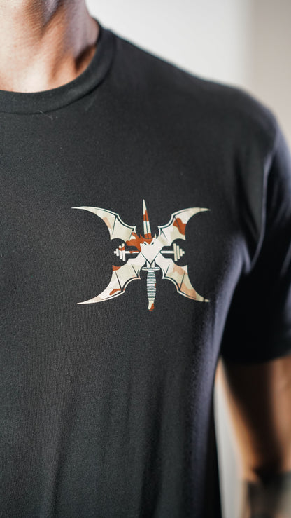 Greenlight Fitness T-Shirt – Schwarz / Tarnmuster