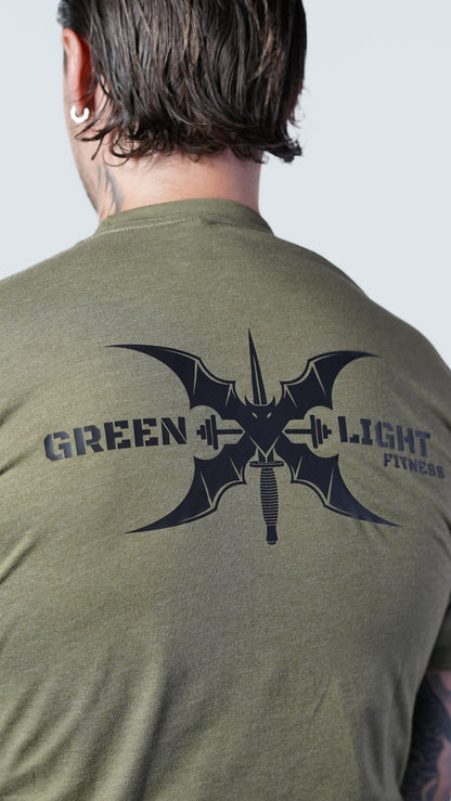 Greenlight Fitness T-Shirt  – Oliv / Schwarz