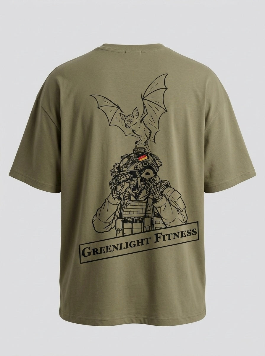 Greenlight Fitness Oversize Operator Shirt - Oliv / Schwarz