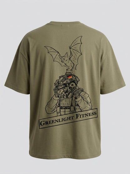 Greenlight Fitness Oversize Operator Shirt - Oliv / Schwarz