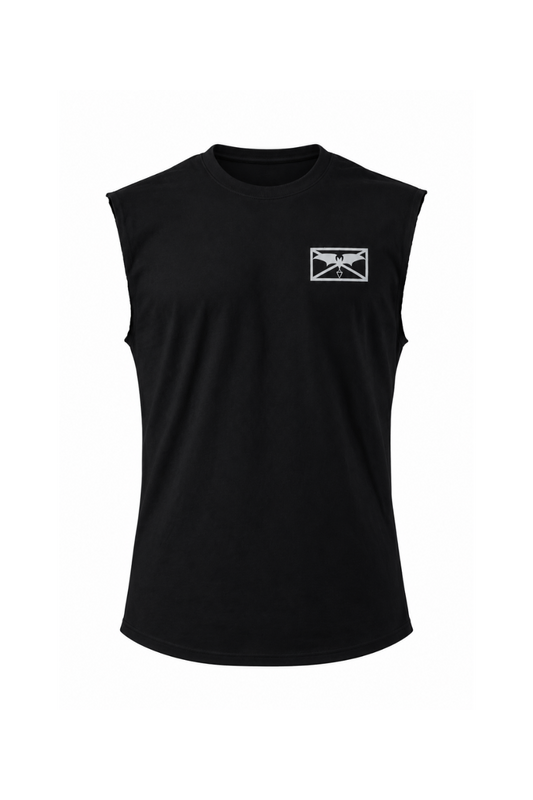 Greenlight Fitness Ärmelloses T-Shirt "Militärisches Symbol" - Schwarz / Weiß